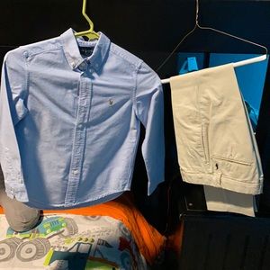 Little Boys Ralph Lauren button up and khakis